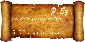 Polónyi Szilárd névjegykártya